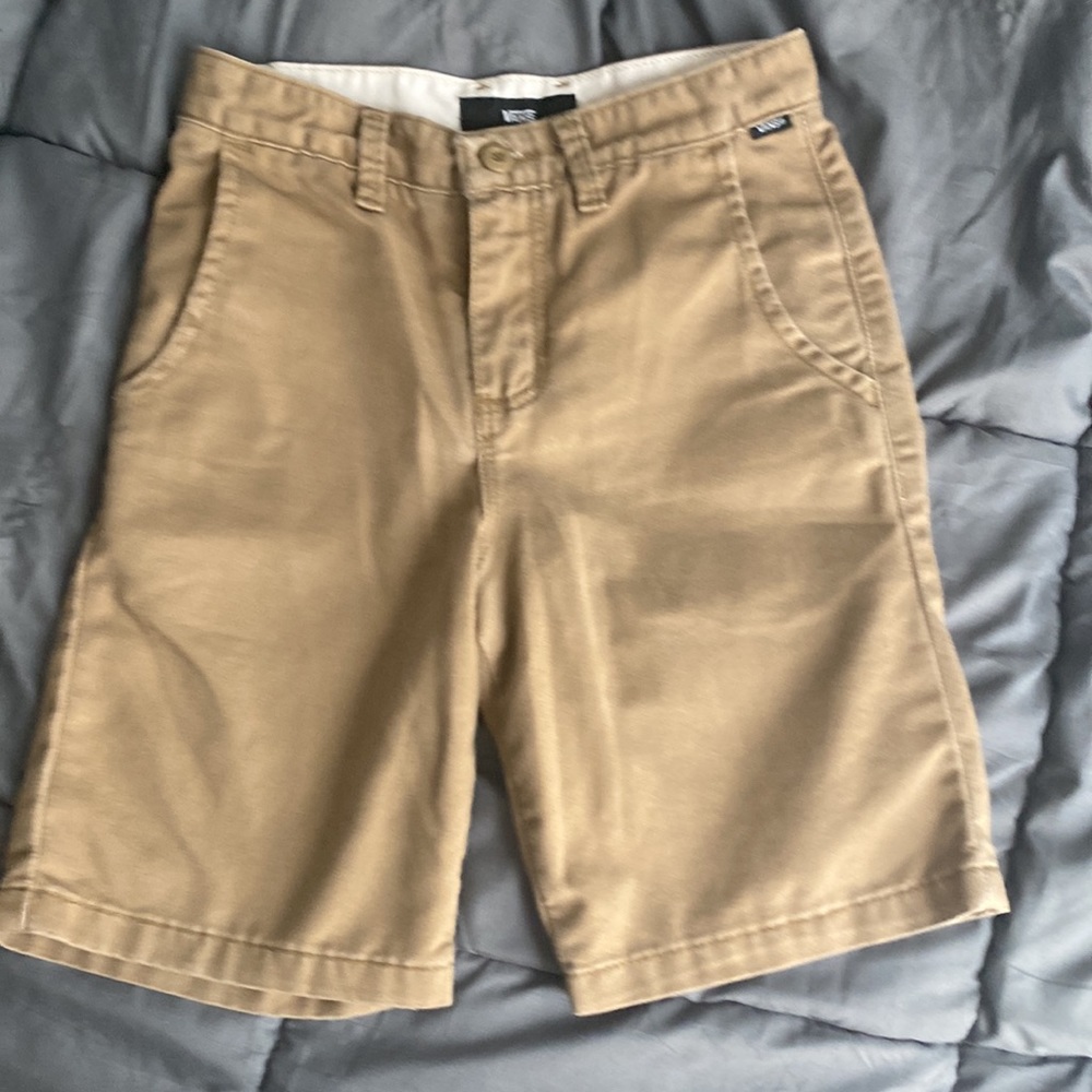 Boys khaki vans shorts. Size 26 youth.